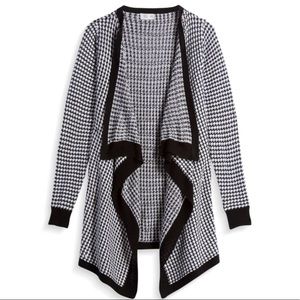 Rd Style Hound-tooth Pattern Black/White Cardigan Sweater Size:Medium